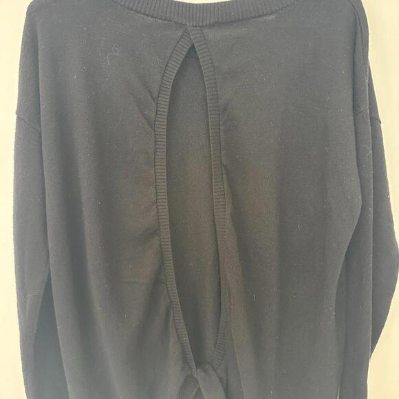 Dex Light Knit Black Sweater Open Back Shirt Long Sleeve Pullover Small - Picture 5 of 8